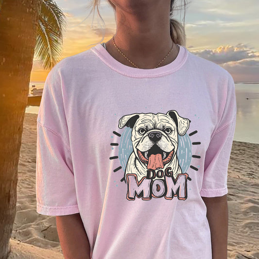 Lady's Dog Mum Print Short Sleeve T-shirt