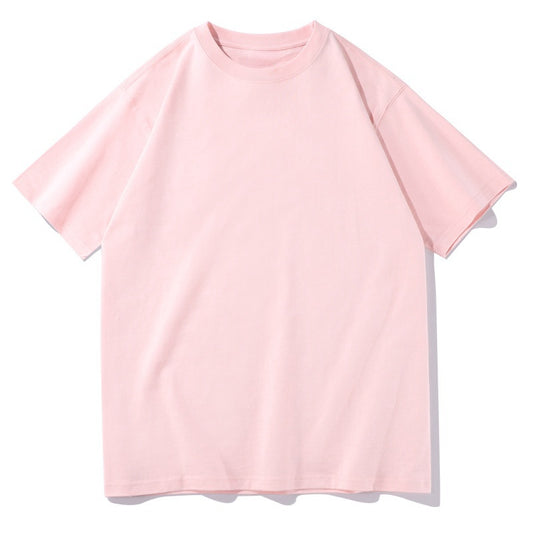 Men's Plain Color Oversized Cotton T-shirt -Pink