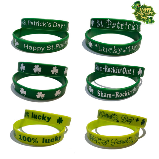 Lucky Clover Silicone Wristband for St Patrick's Day