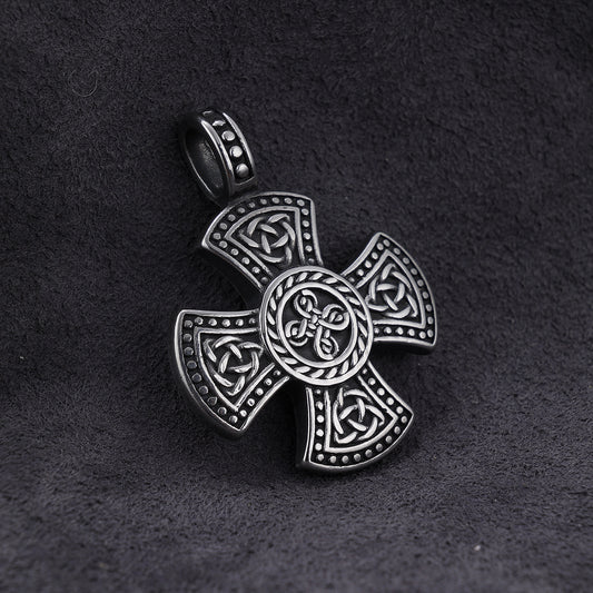 Celtic Cross Stainless Steel Pendant Necklace