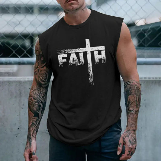 Faith Men's Fashion Streetwear Tank Tops-B