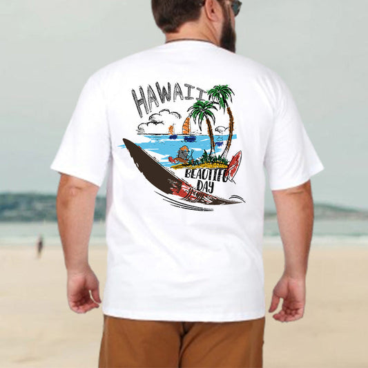 Hawaiian Vacation Scene Tropical Paradise Day Tee Big & Tall