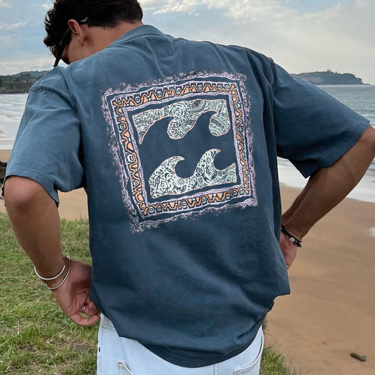 Ocean Waves Graphics Men's Casual T-Shirts