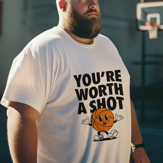 Motivational Basketball Character Tee Inspirational Sports Big & Tall Shirt