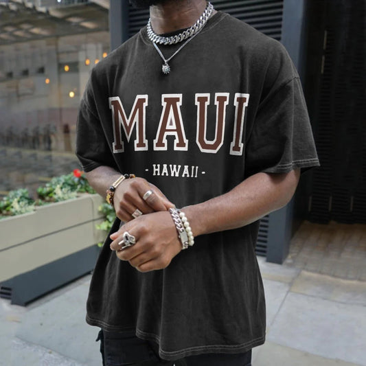 MAUI Hawaii Tropical Paradise Men's Printed T-Shirt