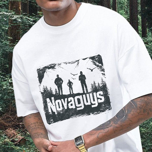 NOVAGUYS Human and Nature Print White T-shirt