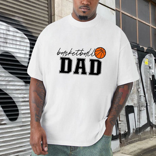 Sporty Basketball Dad Hoops and Letters Print Tee Big & Tall