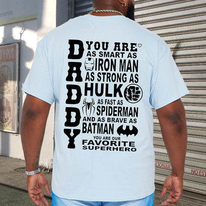 Gift for Dad Daddy Letter Print Men's Cotton Tee