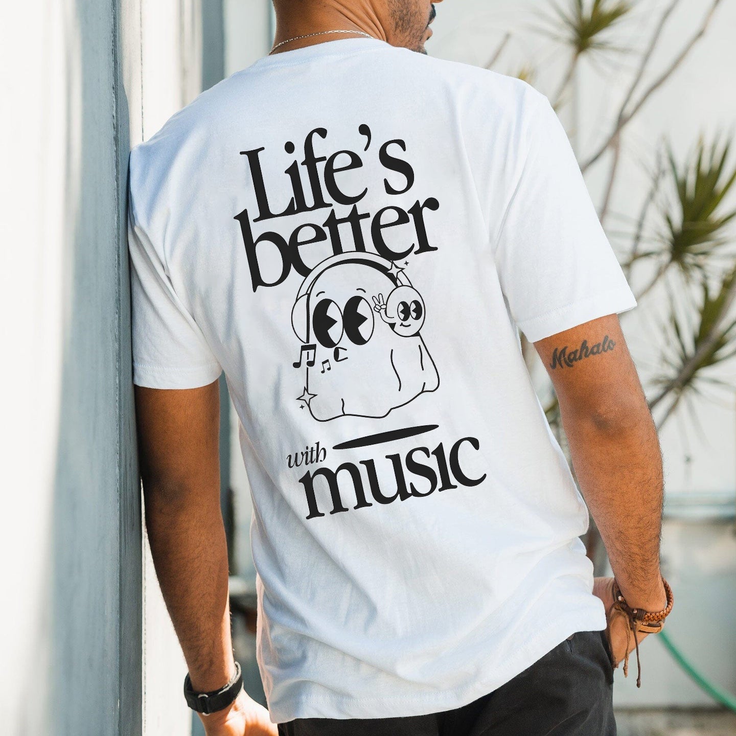 Life's Better With Music Men's Casual T-shirt 230g Big & Tall
