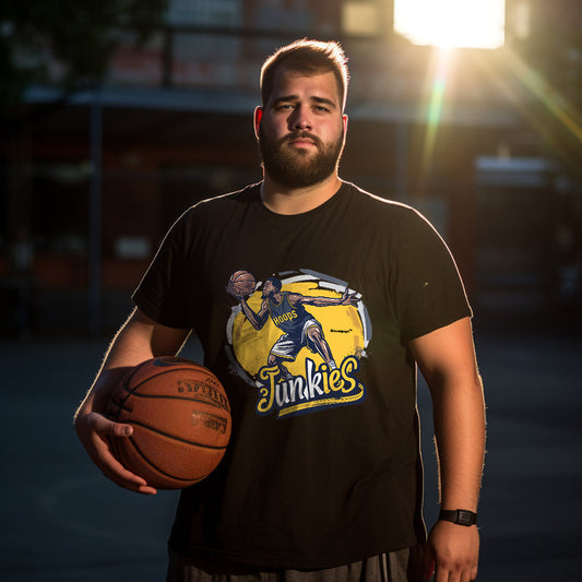 Hoops Junkie Basketball Player Men's Cotton T-Shirts Big & Tall