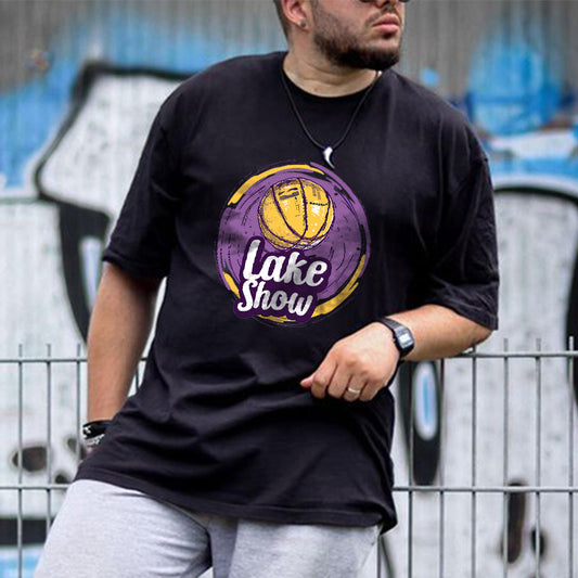 Lake Show Basketball Print  Men's T-Shirts Big & Tall