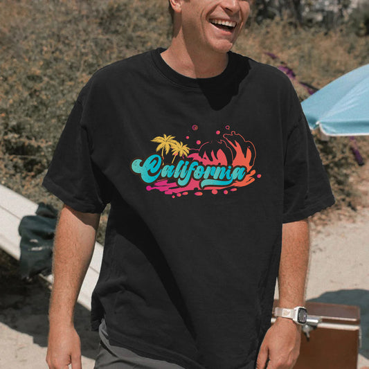 California Beach Waves Surfing Men's T-Shirt