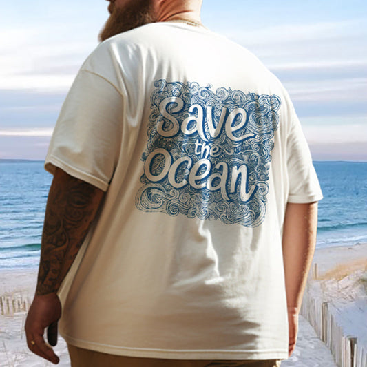 Ocean Defender Men's Wave Pattern T-shirt Big & Tall