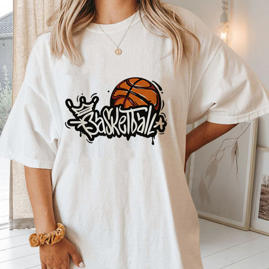 Women's Basketball Print Short Sleeve Tee