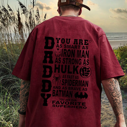 Gift for Dad Daddy Letter Print Men's Cotton Tee